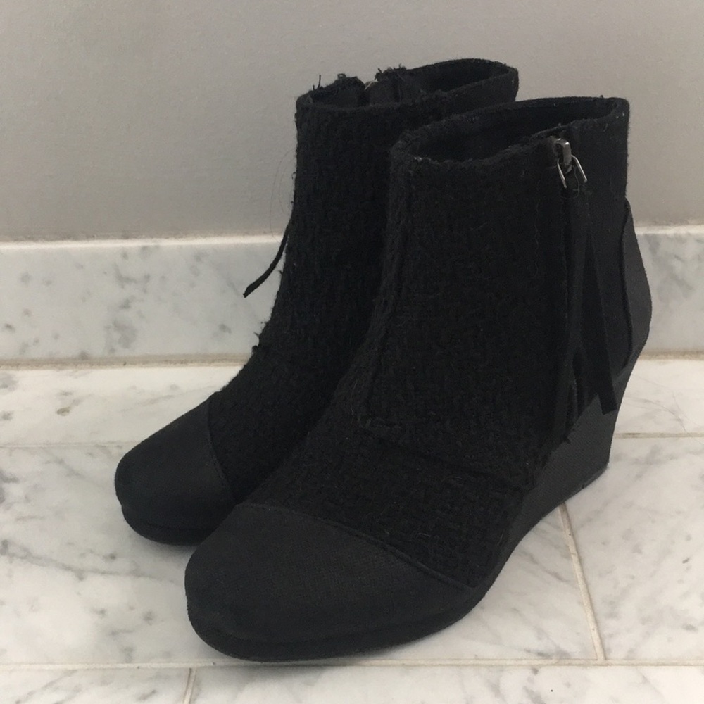 TOMS Vegan wedge bootie